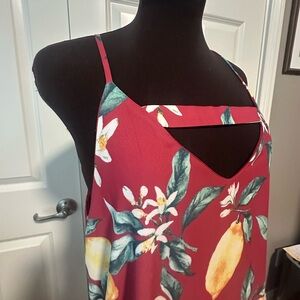 Red Lemon Print Dress